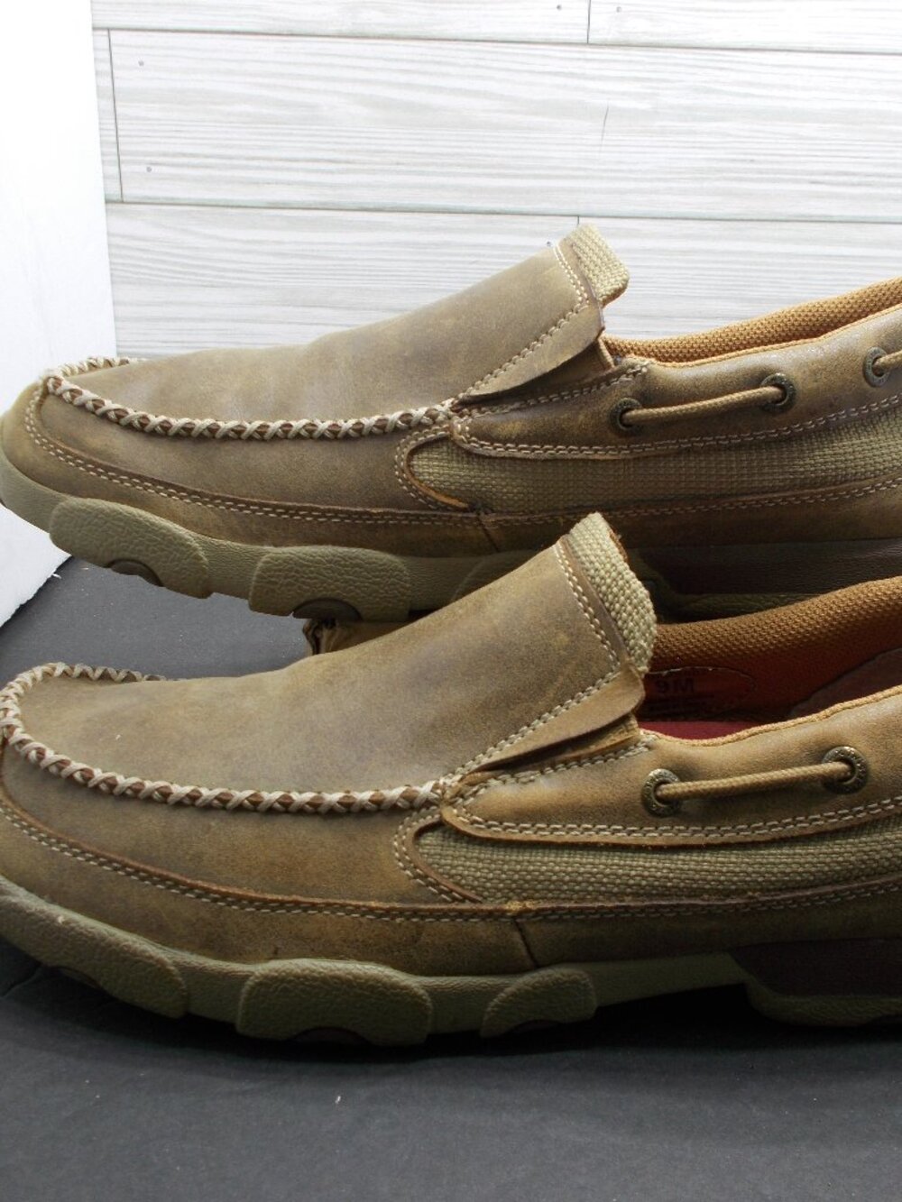Twisted X Mens Brown Leather Driving Mocs MDMS002 Size 9 M